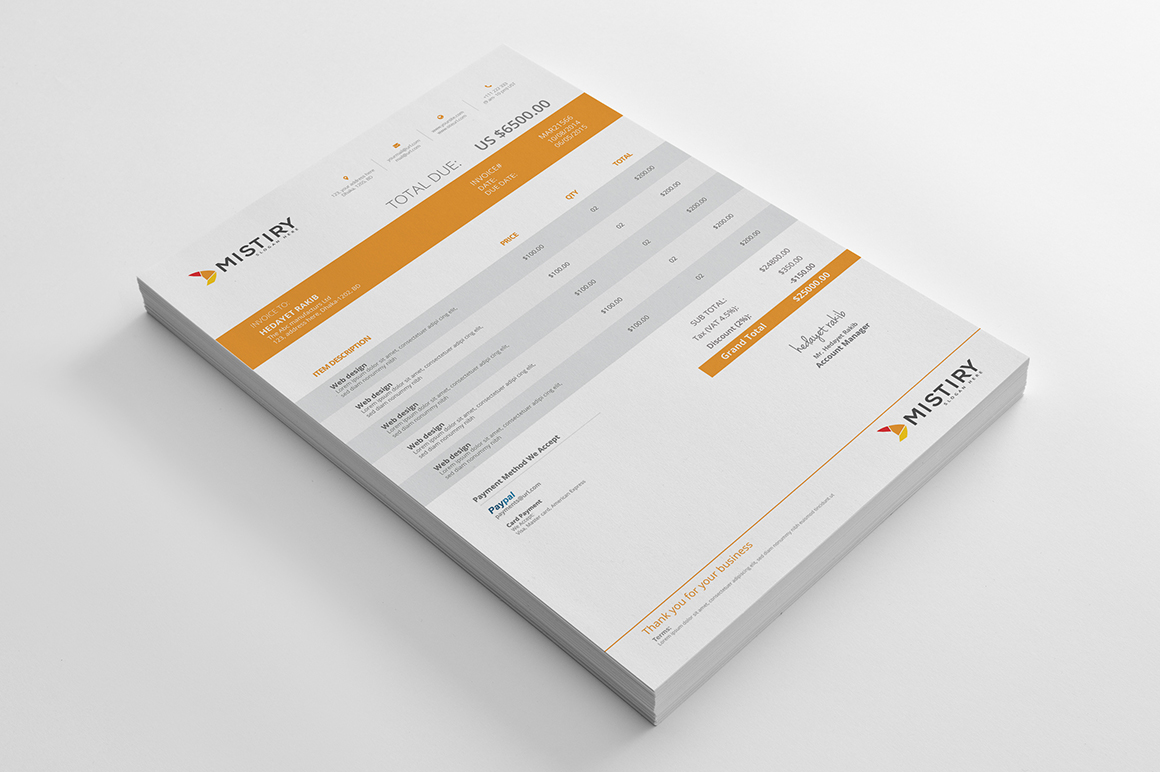 Free PSD Invoice Template