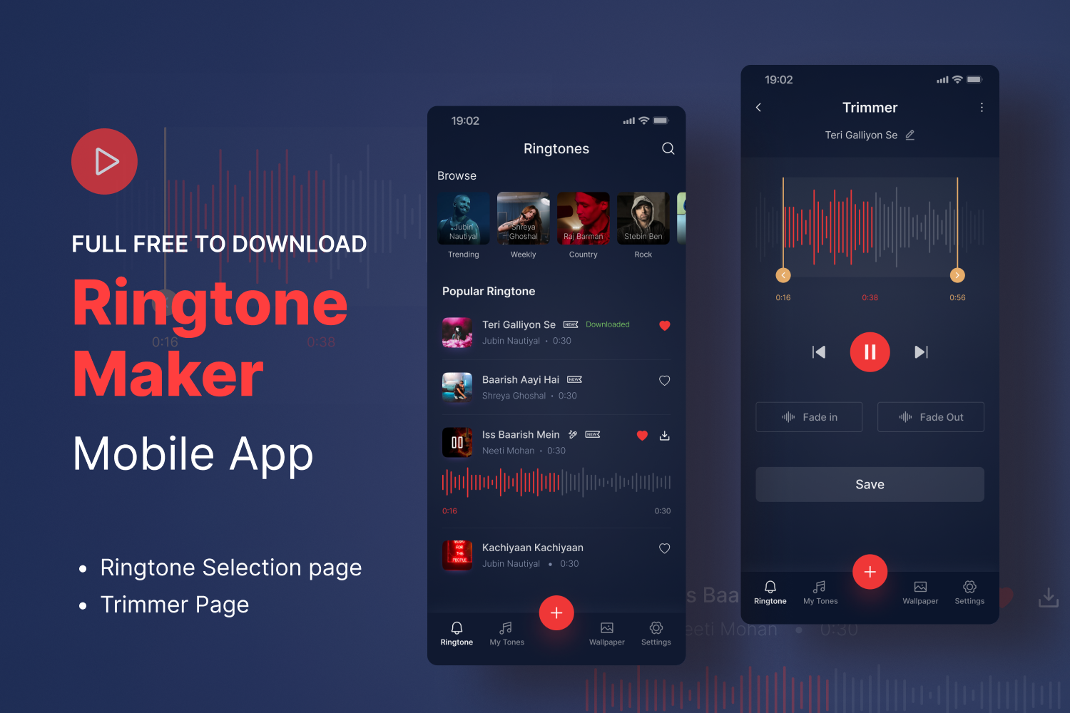 Ringtone Maker App Mobile UI