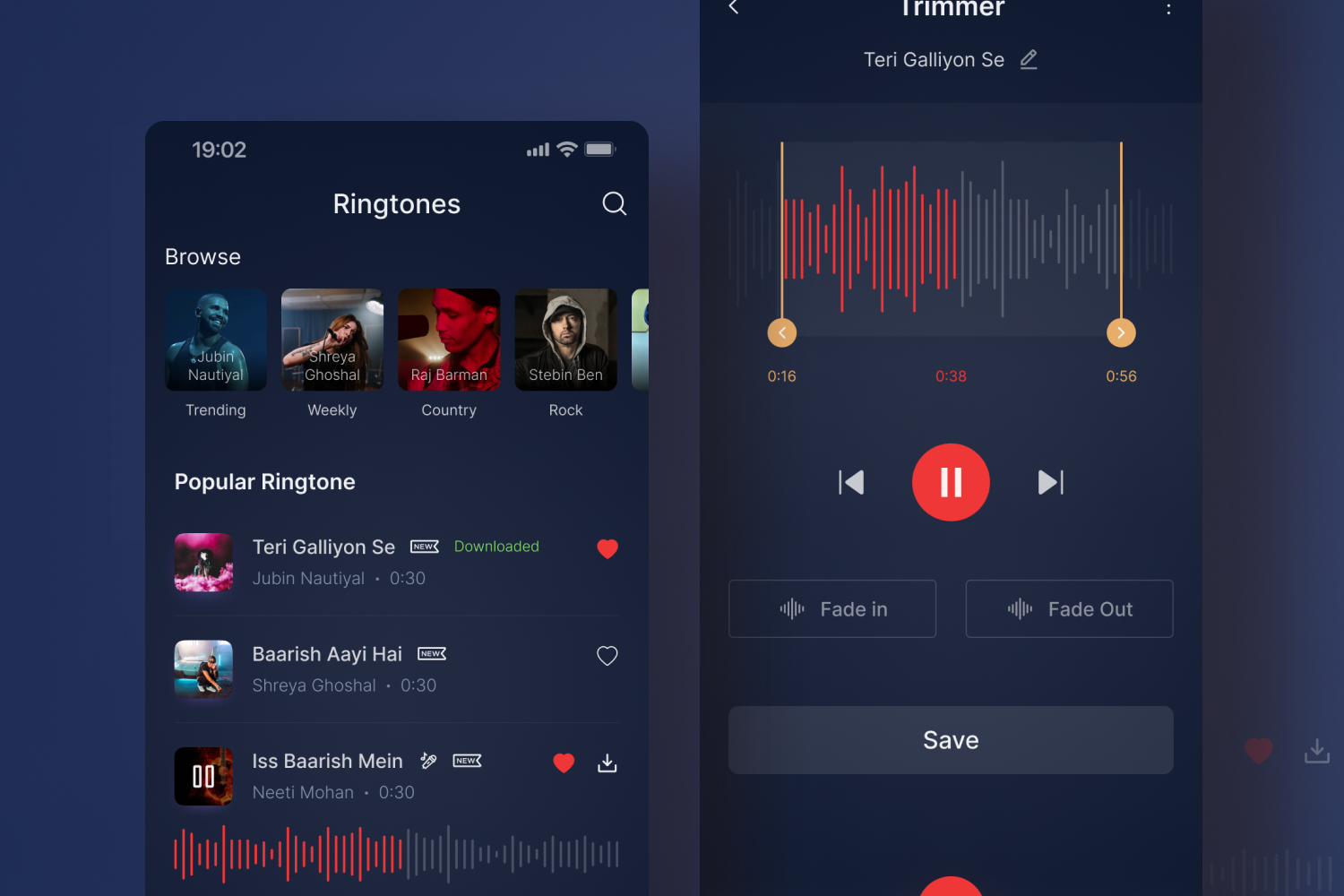 Ringtone Maker App Mobile UI