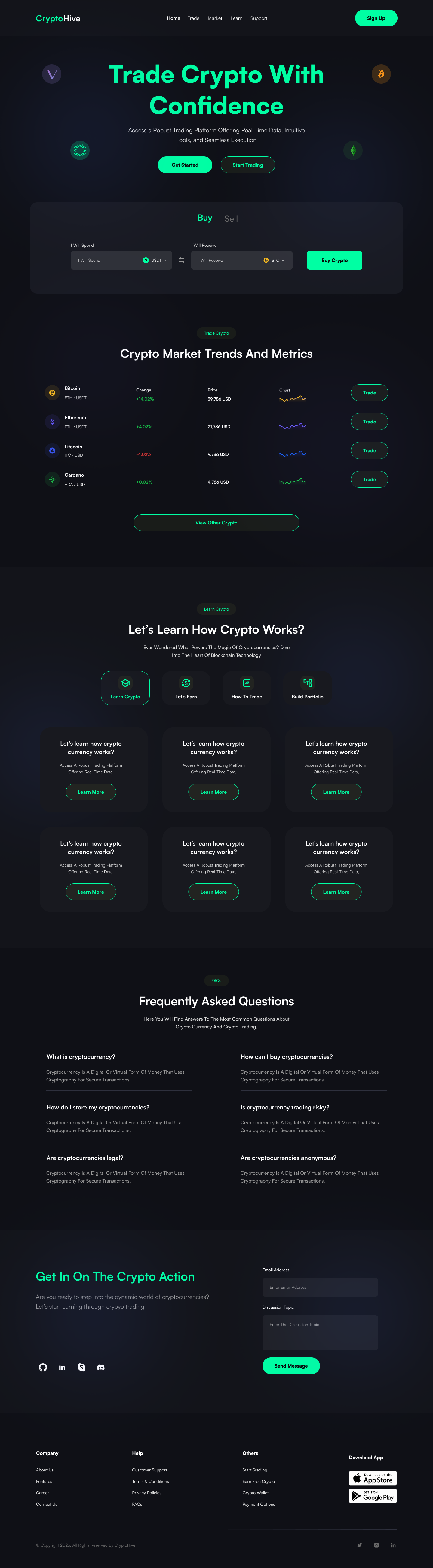 Crypto Website Design