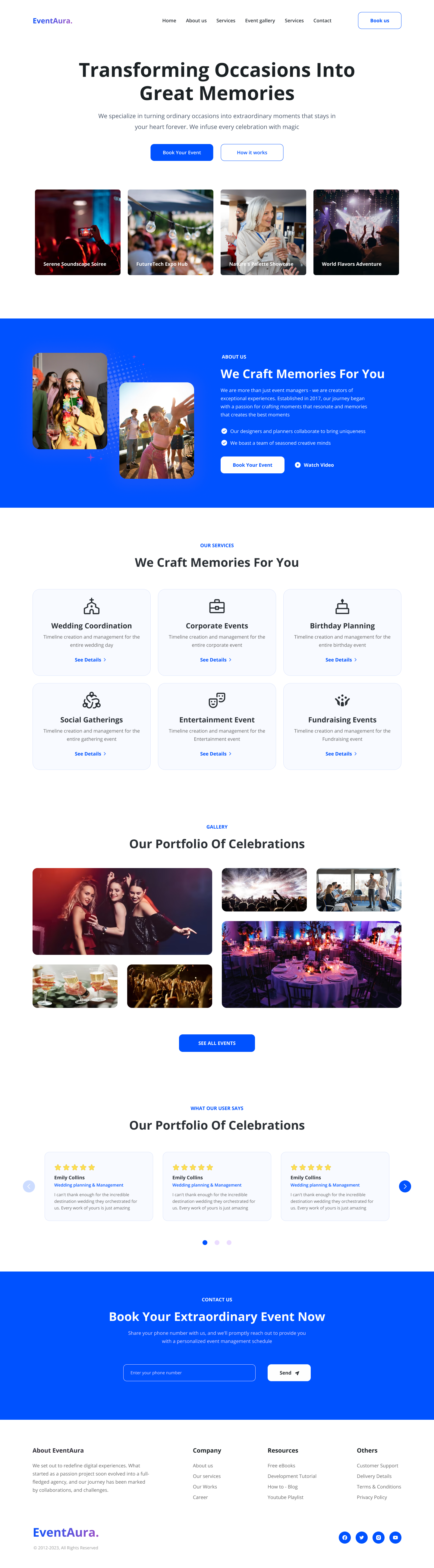 Event Planner Website Template